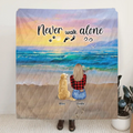 Personalized Footprint Quilt/Fleece Blanket - Up to 4 Horses/4 Dogs - Best Gift Dog Lovers/Horse Lovers - Never Walk Alone - G7PP86