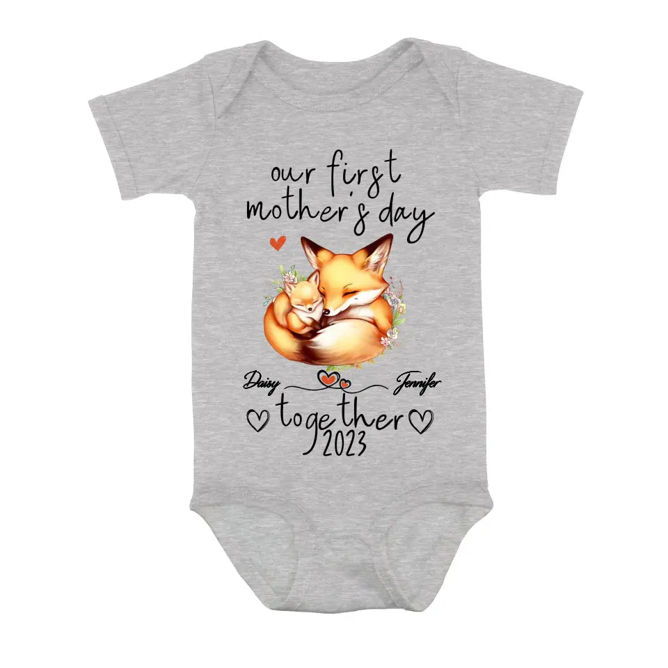 Personalized Mother's Day Baby Onesie/T-Shirt - Gift Idea For Mother's Day/Baby - Our First Mother's Day Together
