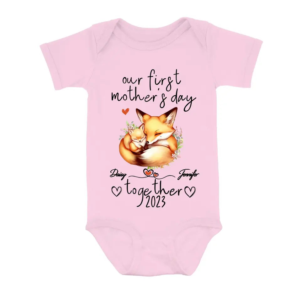 Personalized Mother's Day Baby Onesie/T-Shirt - Gift Idea For Mother's Day/Baby - Our First Mother's Day Together