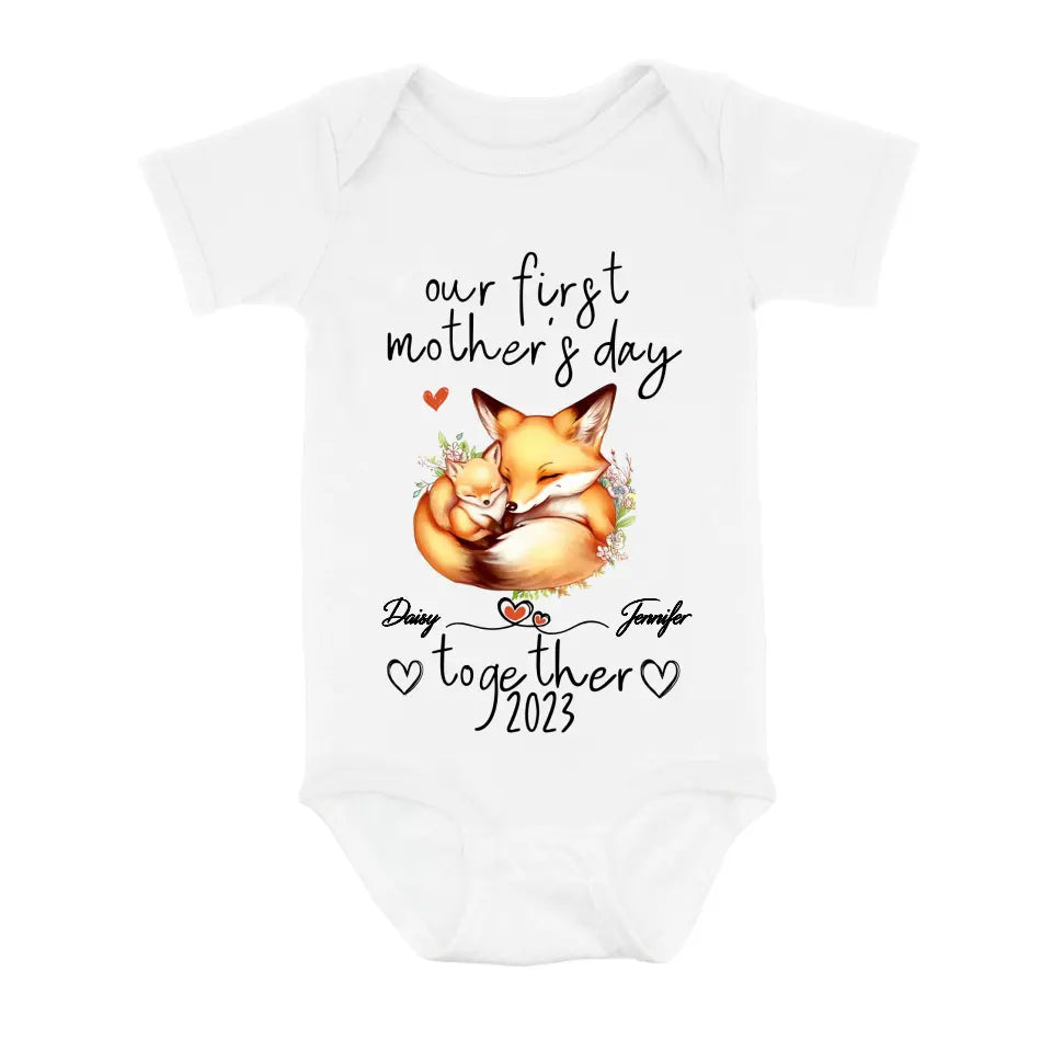 Personalized Mother's Day Baby Onesie/T-Shirt - Gift Idea For Mother's Day/Baby - Our First Mother's Day Together