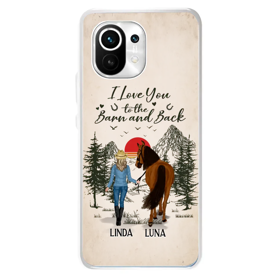 Personalized Horse Girl Phone Case - Up to 6 Horses - Mother's Day Gift Idea Horse Lovers - I Love You To The Barn And Back - Case For Xiaomi/Oppo/Huawei