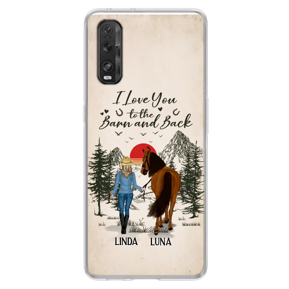 Personalized Horse Girl Phone Case - Up to 6 Horses - Mother's Day Gift Idea Horse Lovers - I Love You To The Barn And Back - Case For Xiaomi/Oppo/Huawei