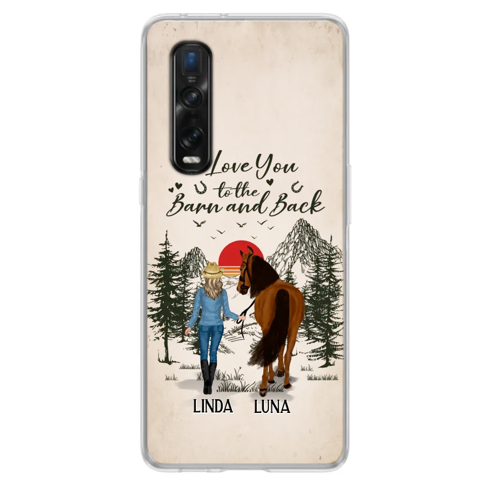 Personalized Horse Girl Phone Case - Up to 6 Horses - Mother's Day Gift Idea Horse Lovers - I Love You To The Barn And Back - Case For Xiaomi/Oppo/Huawei