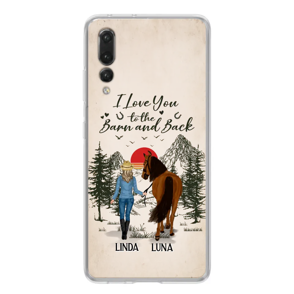 Personalized Horse Girl Phone Case - Up to 6 Horses - Mother's Day Gift Idea Horse Lovers - I Love You To The Barn And Back - Case For Xiaomi/Oppo/Huawei