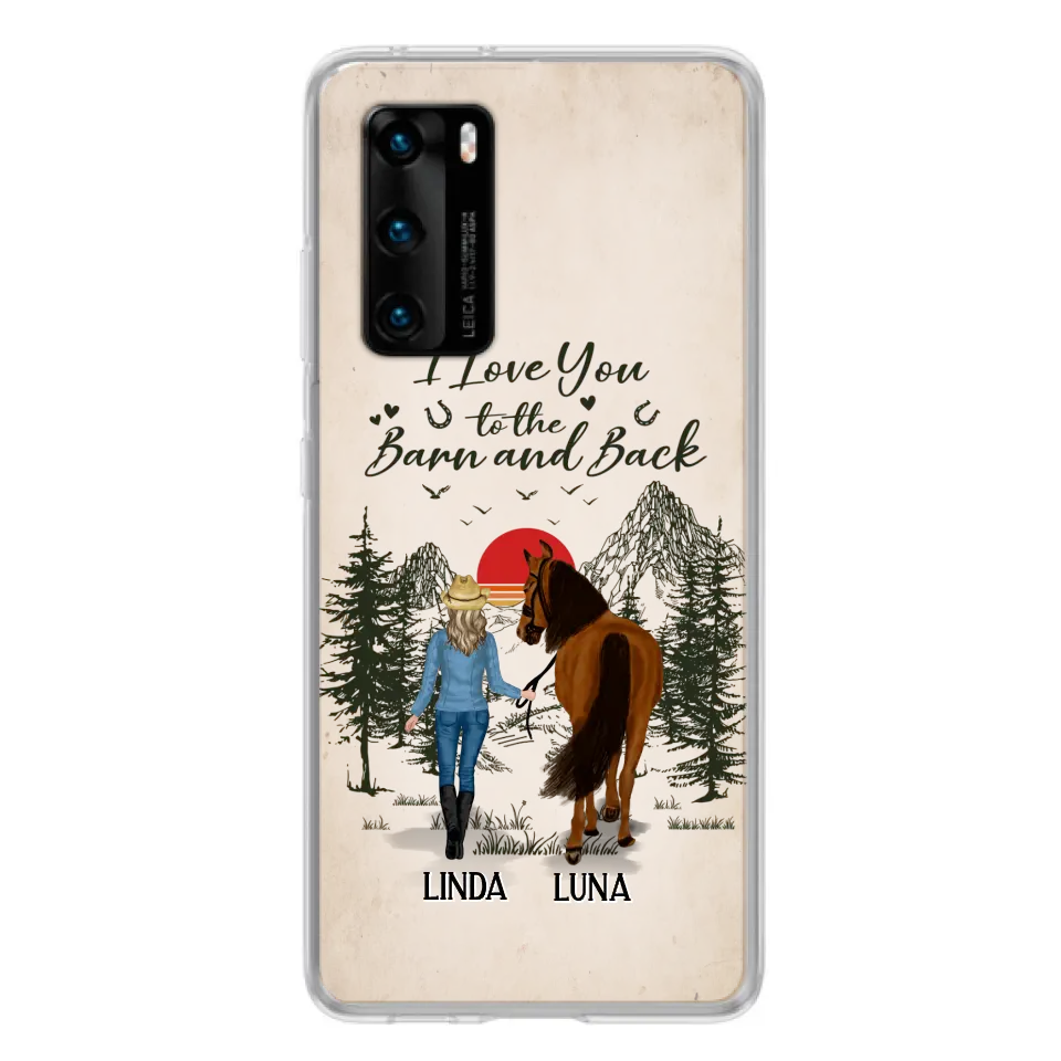 Personalized Horse Girl Phone Case - Up to 6 Horses - Mother's Day Gift Idea Horse Lovers - I Love You To The Barn And Back - Case For Xiaomi/Oppo/Huawei