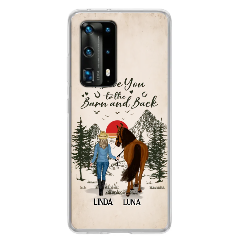 Personalized Horse Girl Phone Case - Up to 6 Horses - Mother's Day Gift Idea Horse Lovers - I Love You To The Barn And Back - Case For Xiaomi/Oppo/Huawei