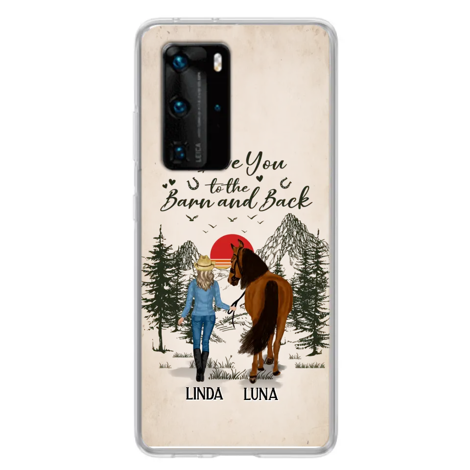 Personalized Horse Girl Phone Case - Up to 6 Horses - Mother's Day Gift Idea Horse Lovers - I Love You To The Barn And Back - Case For Xiaomi/Oppo/Huawei