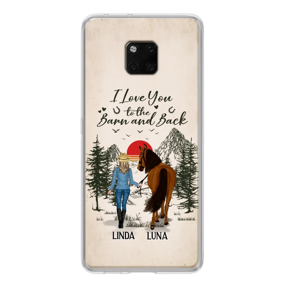 Personalized Horse Girl Phone Case - Up to 6 Horses - Mother's Day Gift Idea Horse Lovers - I Love You To The Barn And Back - Case For Xiaomi/Oppo/Huawei
