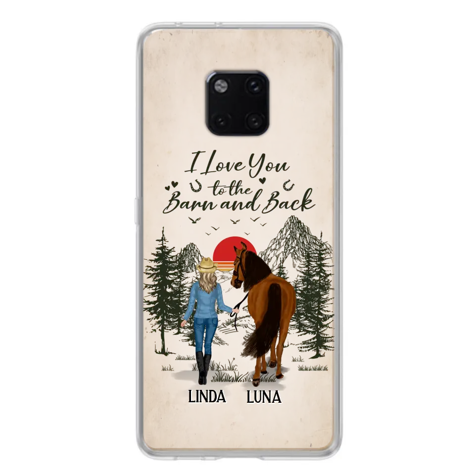 Personalized Horse Girl Phone Case - Up to 6 Horses - Mother's Day Gift Idea Horse Lovers - I Love You To The Barn And Back - Case For Xiaomi/Oppo/Huawei