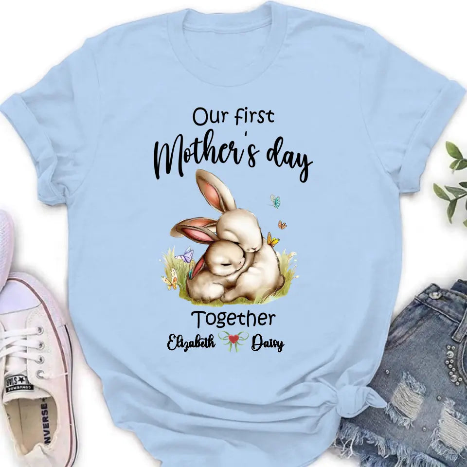 Personalized Rabbit Baby Onesie/T-Shirt - Gift Idea for Baby/Mother's Day - Our First Mother's Day Together