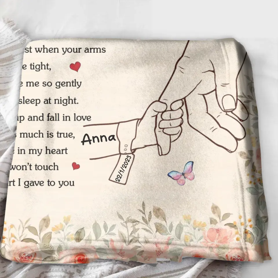 Personalized Hand Fleece Throw Blanket/Quilt/Pillow Cover - Gift Idea For Mother's Day - Up to 6 Kids - Mommy I've Only Been Your Little One For Such A Short While