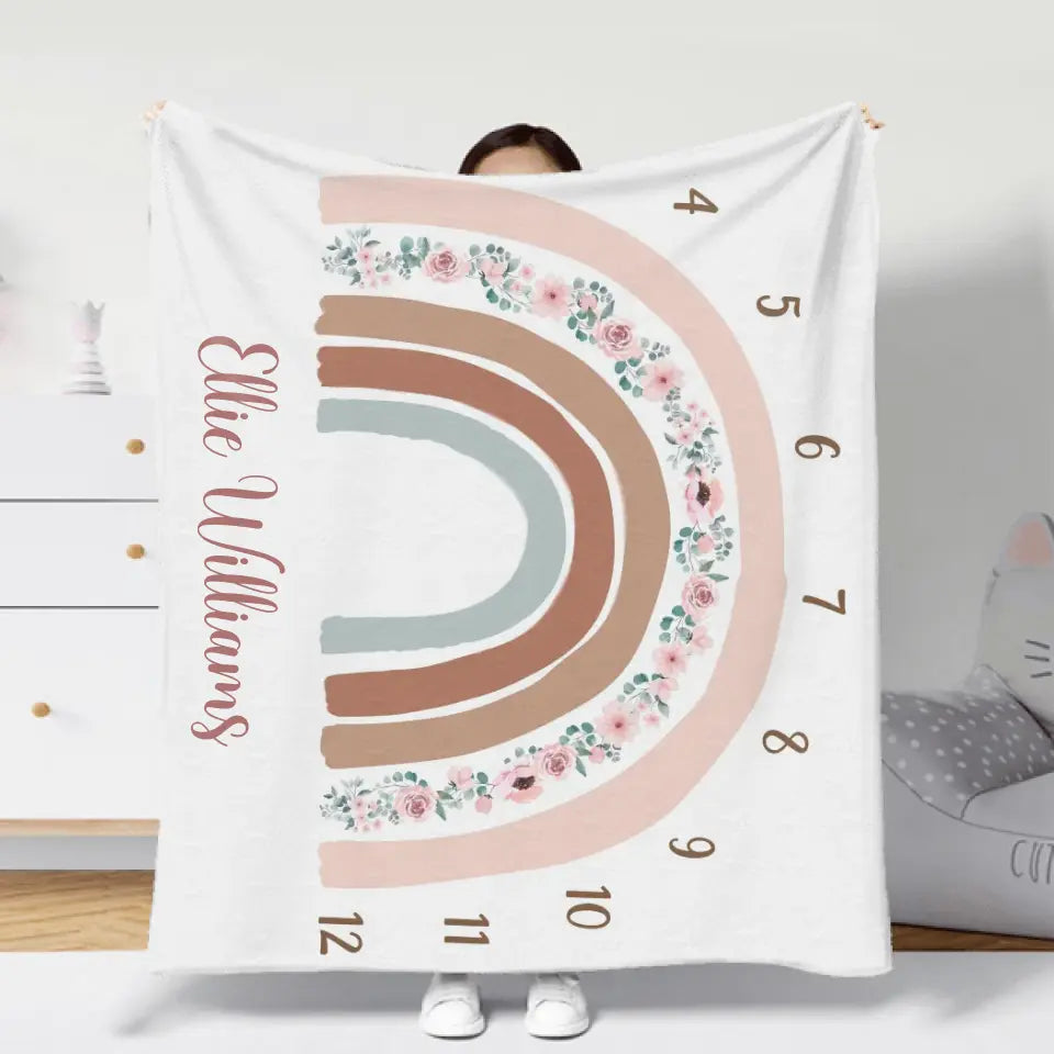 Personalized Baby Fleece Throw Blanket - Birthday Gift Idea for Baby