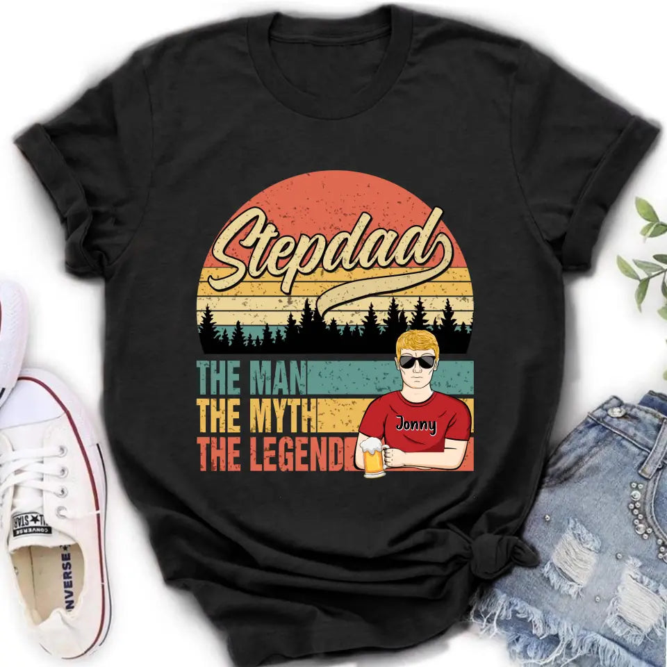 Custom Personalized Stepdad Shirt/Hoodie - Father's Day Gift Idea for Stepdad - The Man The Myth The Legend