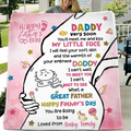 Personalized First Father's Day Quilt/Fleece Throw Blanket - Gift Idea For Father's Day - Daddy Very Soon You'll Meet Me And Kiss My Little Face