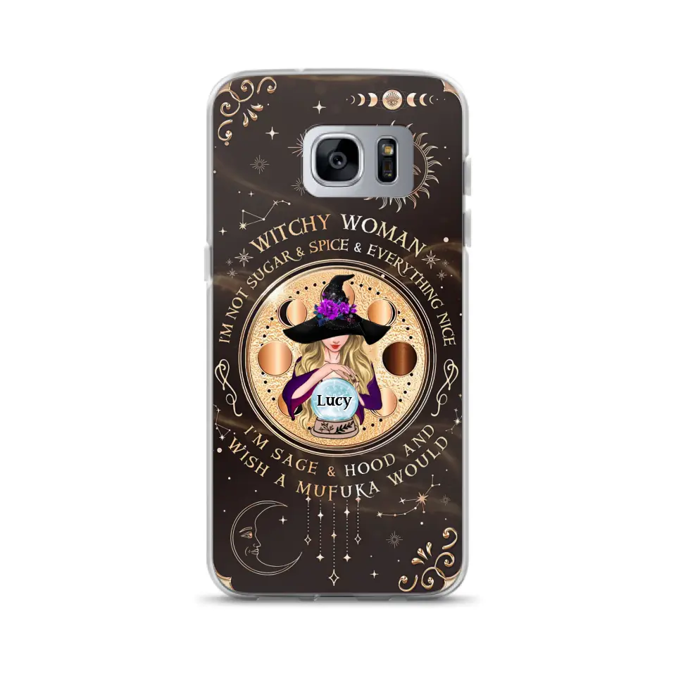 Custom Personalized Witchy Woman Phone Case - Gift Idea For Witch/ Friends/ Birthday/ Halloween Day - I'm Not Sugar & Spice & Everything Nice - Case For iPhone/Samsung