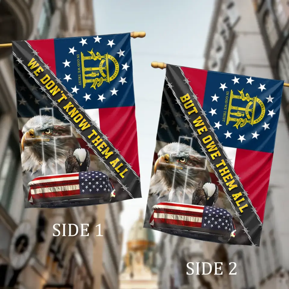 Personalized Memorial Day 2 Sides Flag Sign  - Memorial Day/Independence Day Gift Idea - We Don't Know Them All But We Owe Them All