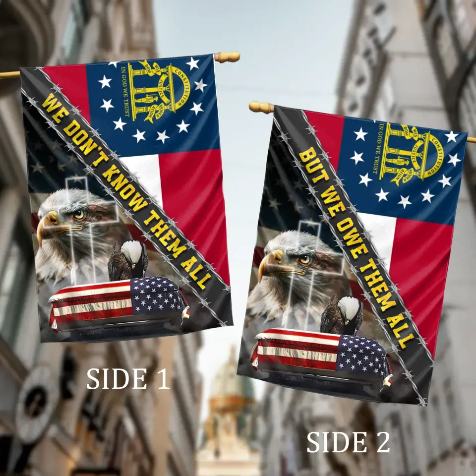 Personalized Memorial Day 2 Sides Flag Sign  - Memorial Day/Independence Day Gift Idea - We Don't Know Them All But We Owe Them All