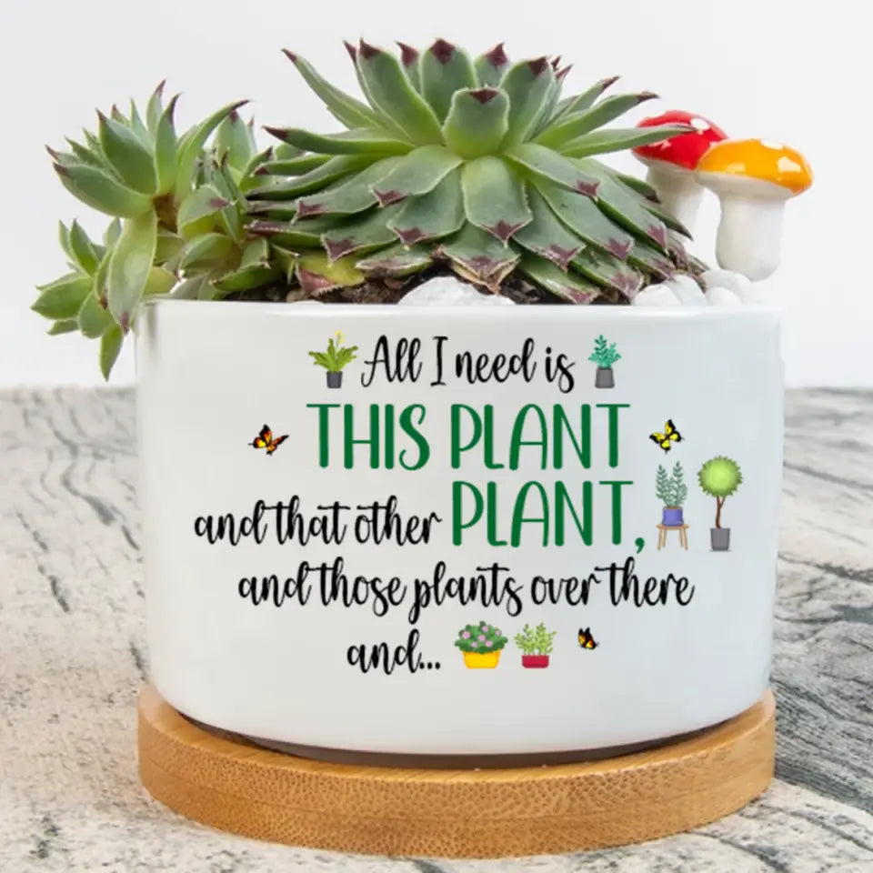 Personalized Plant Pot - Gift Idea For Garden Lovers - All I Need Is This Plant And That Other Plant And Those Plants Over There