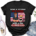 Personalized Dad/Grandpa Veteran Shirt/Hoodie - Up to 4 Kids - Gift Idea For Veteran/Father/Grandfather - Being A Veteran Is A Choice Being A Grandpa Is Priceless
