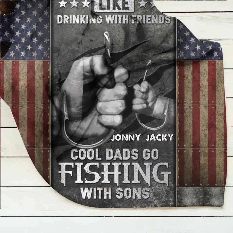Personalized Fishing Fleece Throw Blanket/Quilt - Father's Day Gift Idea for Fishing Lover - Some Dads Like Drinking With Friends Cool Dads Go Fishing With Sons