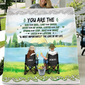 Personalized Fishing Couple Fleece Blanket/Quilt - Gift for Fishing Lovers/Couple/Husband and Wife - You Are The Rod To My Reel, Line To My Sinker