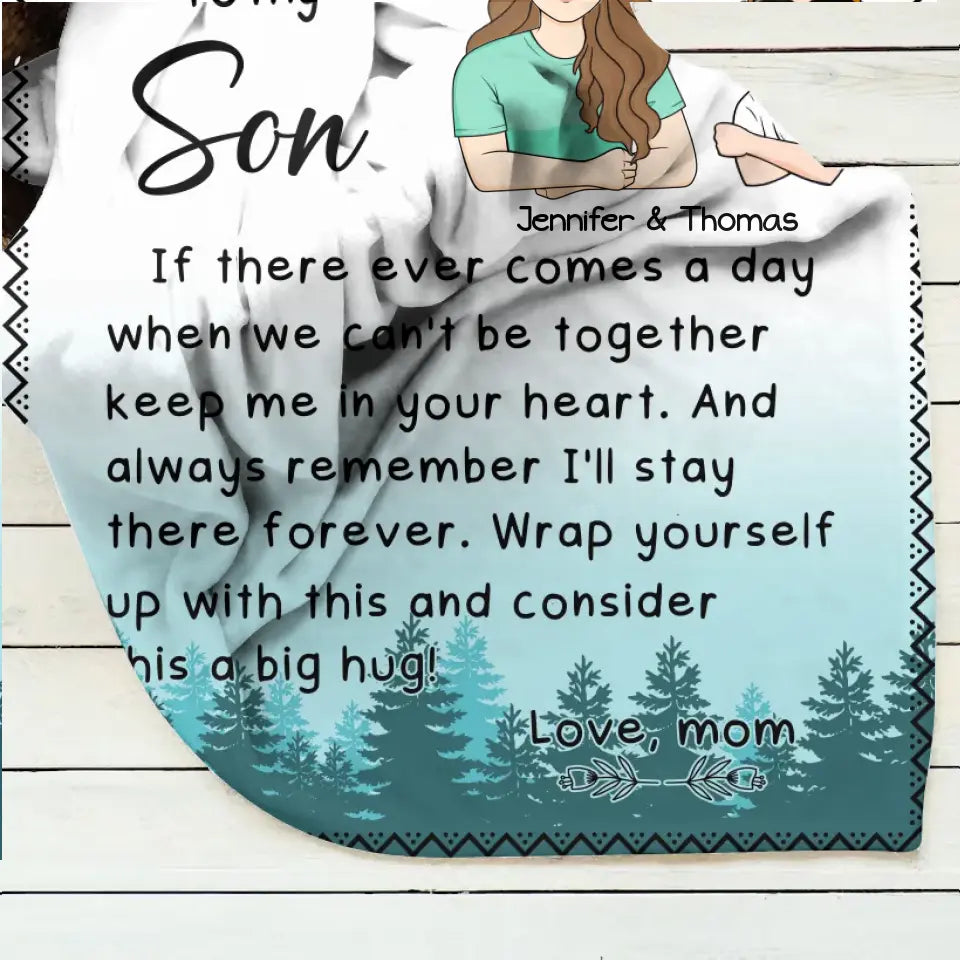 Personalized To My Son/ Daughter Fleece Throw Blanket/Quilt - Gift Idea From Mom To Kid - Always Remember I'll Stay There Forever