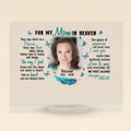 Personalized Memorial Photo Horizontal Acrylic Plaque - Memorial Gift Idea For Mother's Day - I Miss You More Than Anybody Knows
