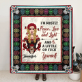 Personalized Sugar Skull Fleece Throw Blanket/Quilt  - Skull Gift For Girl - I'm Mostly Peace, Love And Light