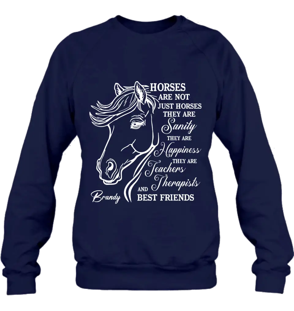 Personalized Horse Shirt/Hoodie - Gift Idea For Horse Lovers - Horses Are Not Just Horses They Are Sanity They Are Happiness