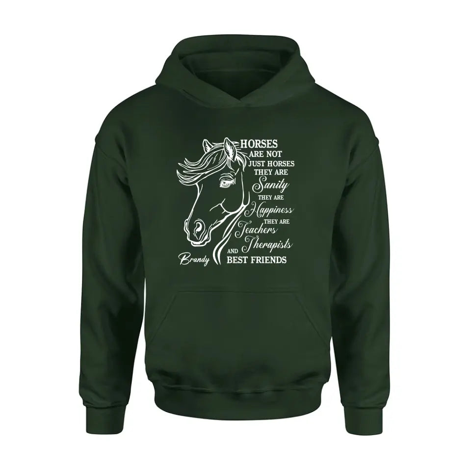 Personalized Horse Shirt/Hoodie - Gift Idea For Horse Lovers - Horses Are Not Just Horses They Are Sanity They Are Happiness