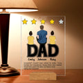 Personalized Dad Rating Acrylic Plaque - Father's Day Gift Idea For Dad - Up to 4 Kids - Awesome! Couldn't Have Wished For Better