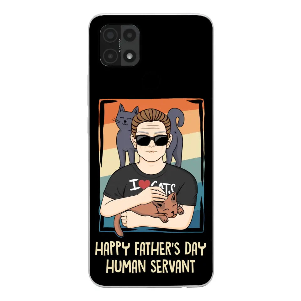 Personalized Cat Mom/ Dad Xiaomi/ Oppo/ Huawei - Gift Idea For Cat Lovers/ Father's Day/ Birthday - Happy Father's Day Human Servant