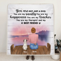 Personalized Mother's Day/Father's Day Gift For Dog Mom/ Dog Dad- Mom/Dad With Up to 3 Pets Fleece Blanket - You are my therapist and my best friend