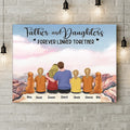 Personalized Father's Day Canvas - Gift Idea For Father's Day From Daughter - Father And Daughters Forever Linked Together