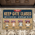 Personalized Pet Doormat - Gift Idea For Dogs/Cats Lover - Up to 4 Pets - Please Keep Gate Closed Don't Let The Pets Out No Matter What They Say