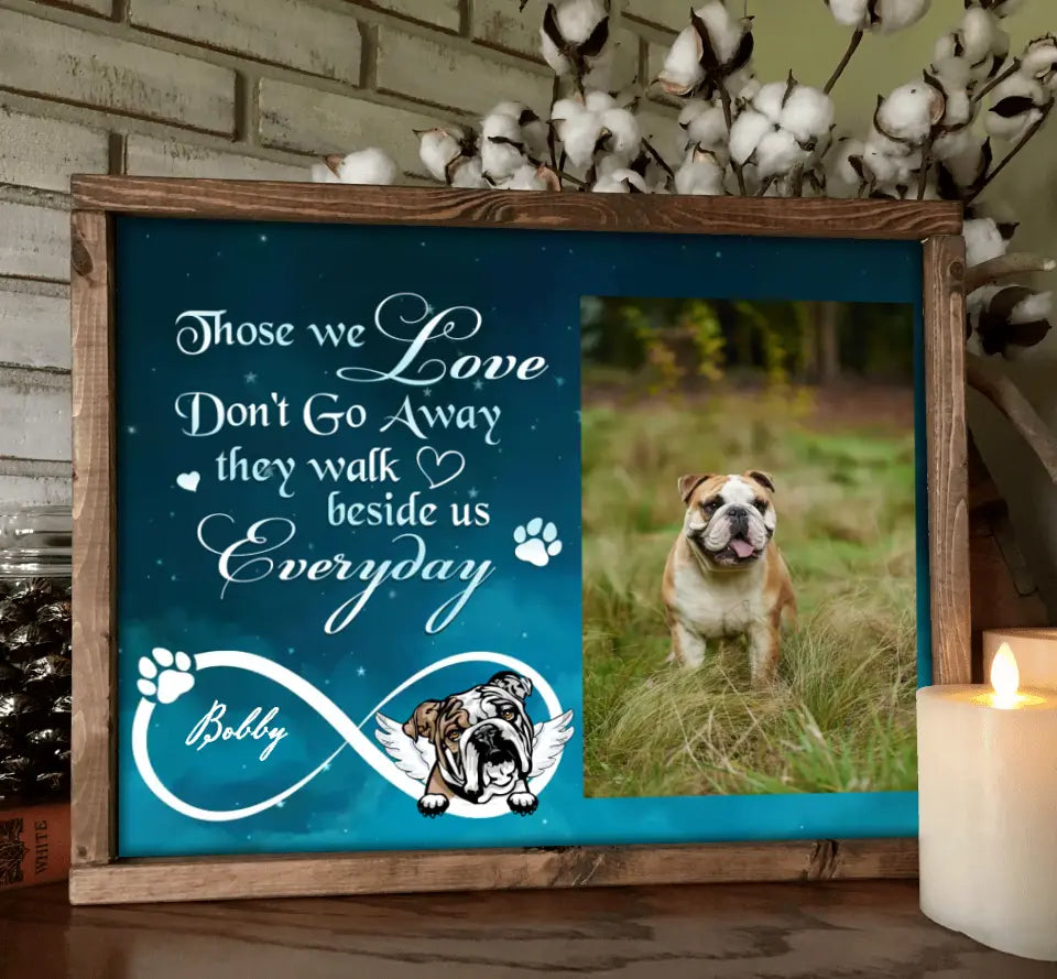 Personalized Memorial Photo Unframed 
 Poster - Memorial Gift Idea for Dog/Cat Owners - Those We Love Don't Go Away They Walk Beside Us Everyday