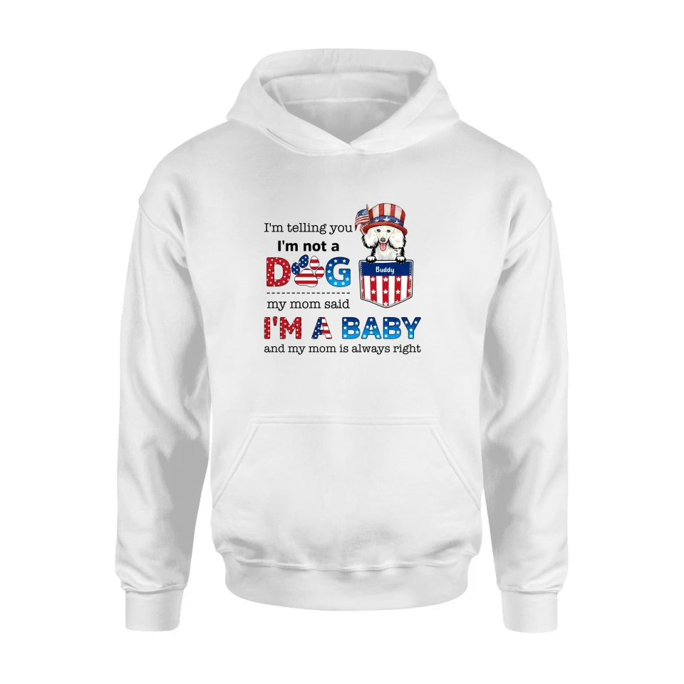 Personalized Pet Shirt/Hoodie - Independence Day Gift Idea for Dog/Cat Owners - I'm Telling You I'm Not A Dog