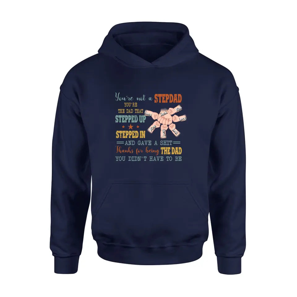 Personalized Step Father Shirt/Hoodie/Sweatchirt/Long sleeve - Best Gift Idea For Father's Day - Up to 6 Kids
