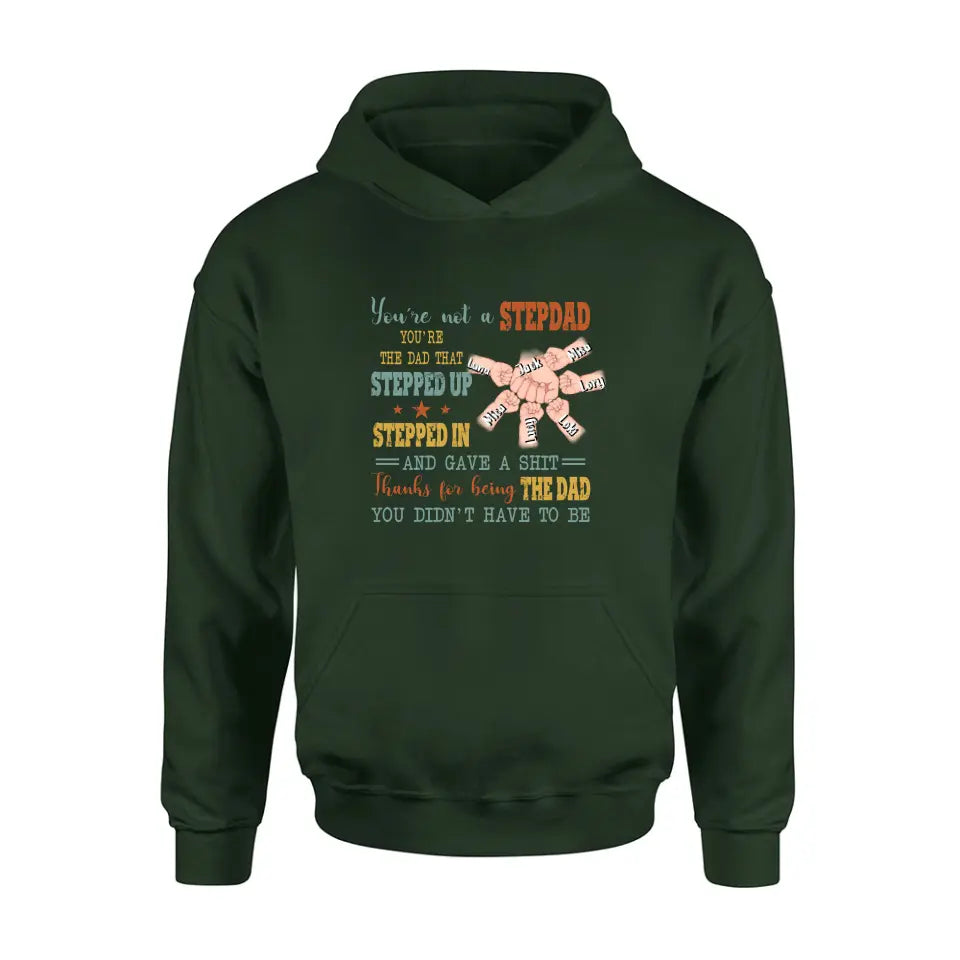 Personalized Step Father Shirt/Hoodie/Sweatchirt/Long sleeve - Best Gift Idea For Father's Day - Up to 6 Kids