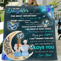 Personalized To My Daughter Fleece Throw Blanket/Quilt - Gift Idea For Daughter From Mom/Mother's Day - Love You For The Rest Of Mine