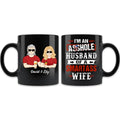 Personalized Husband & Wife Mug - Gift Idea For Wife/Father's Day/Mother's Day/Couple - I'm An Asshole Husband Of A Smartass Wife