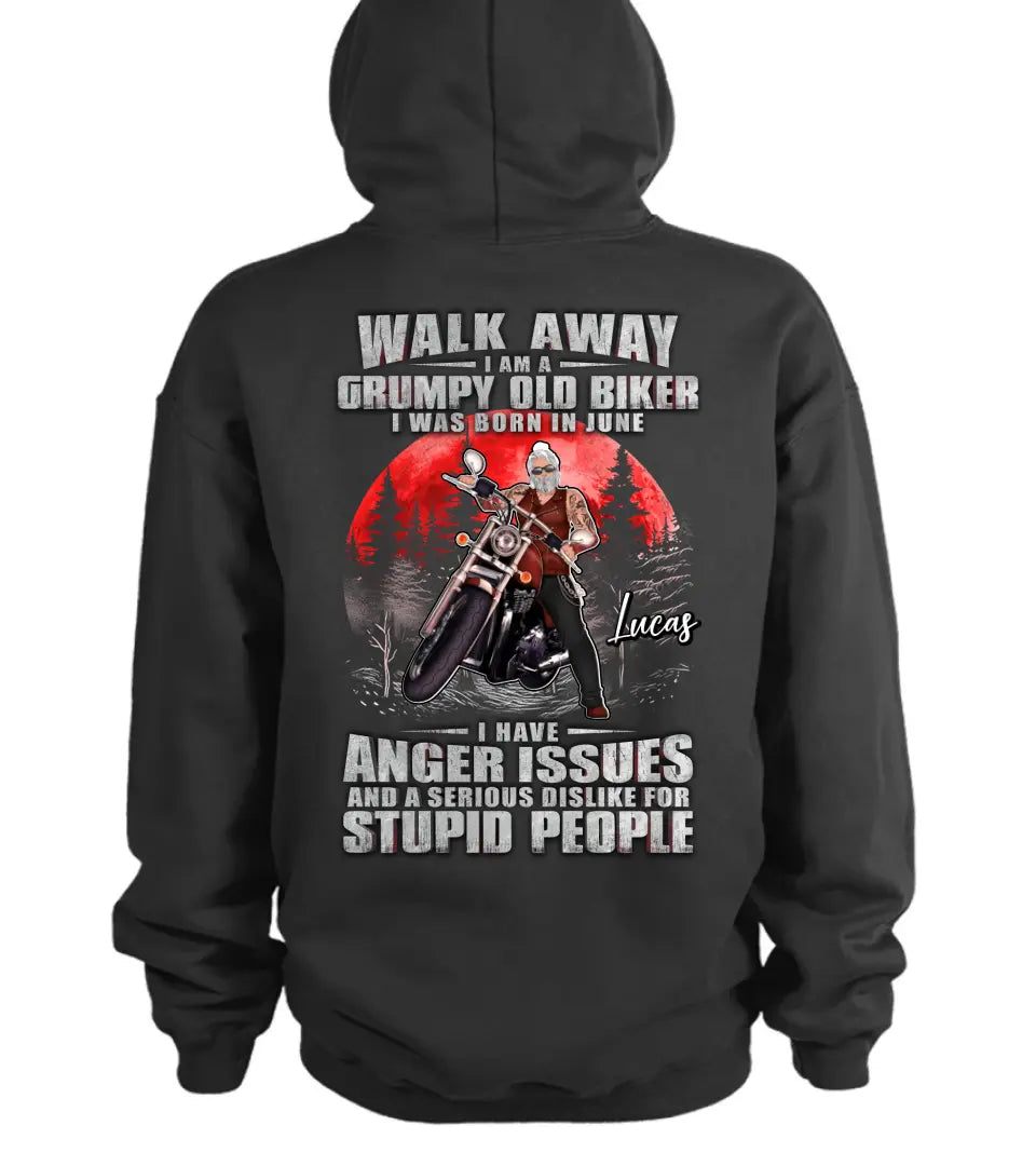 Personalized Biker Shirt/Hoodie - Father's Day Gift Idea For Biker - Walk Away I Am A Grumpy Old Biker