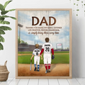 Personalized Baseball Dad Poster - Father's Day Gift Idea for Baseball Lovers - Thanks For Being My Hero