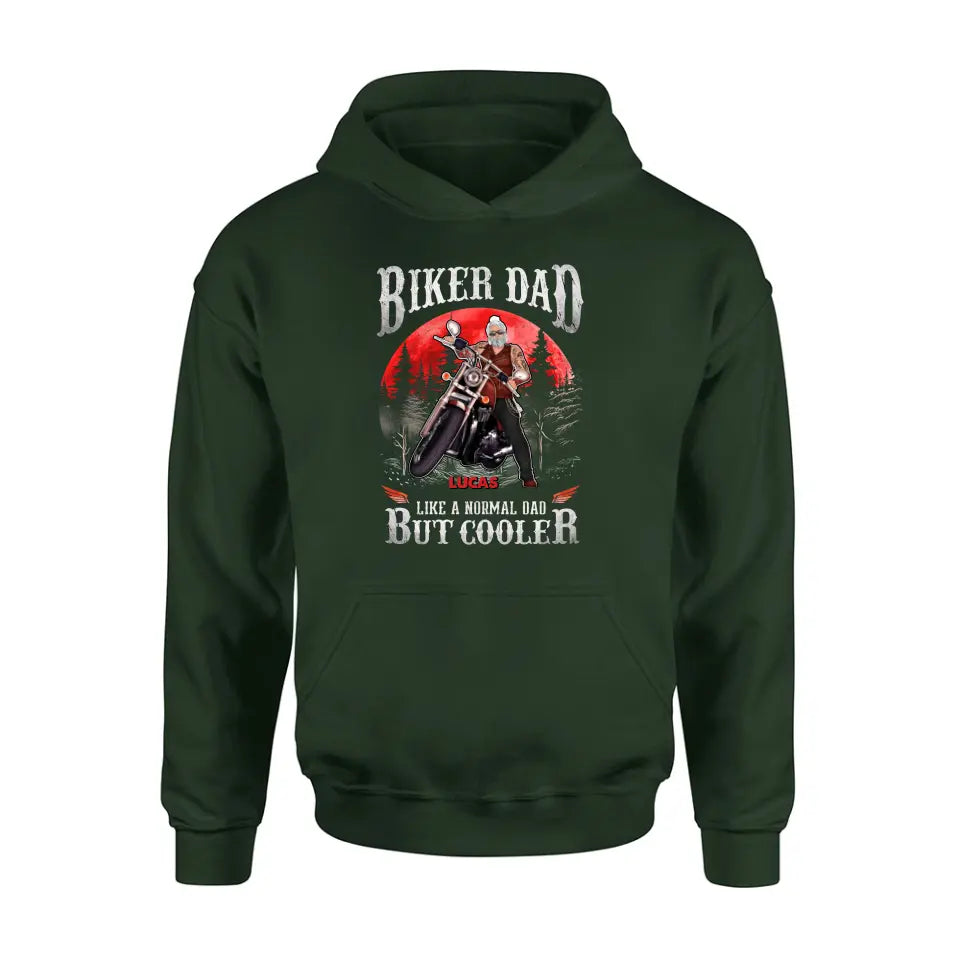 Personalized Biker Shirt/Hoodie - Father's Day Gift Idea for Dad/Grandpa - Biker Dad Like A Normal Dad But Cooler