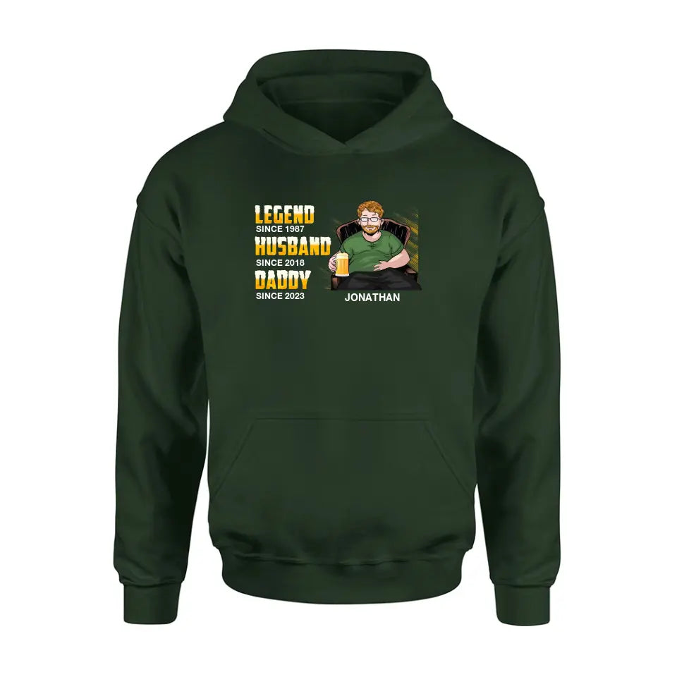 Personalized Beer Daddy Shirt/Hoodie - Gift Idea For Father's Day - Legend, Husband, Daddy