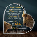 Personalized Father's Day Crystal Heart - Gift Idea For Father's Day - To My Dad I Know It's Not Easy For A Man To Raise A Girl