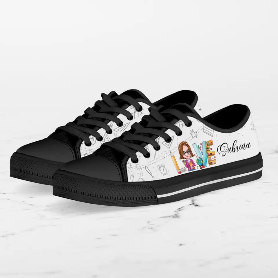 Custom Personalized Teacher Sneakers - Gift Idea For Teacher - Love