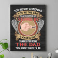 Personalized Stepdad Vertical Canvas - Up to 6 Children - Father's Day Gift Idea - You're Not A Stepdad You're The Dad That Stepped Up