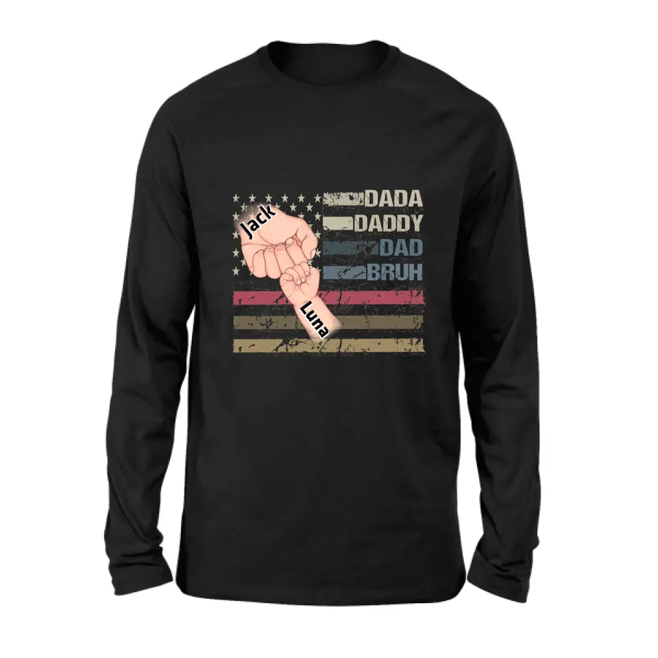 Personalized Bruh Dad Shirt/Hoodie - Father's Day Gift Idea for Dad - Up to 6 Kids - Dada Daddy Dad Bruh