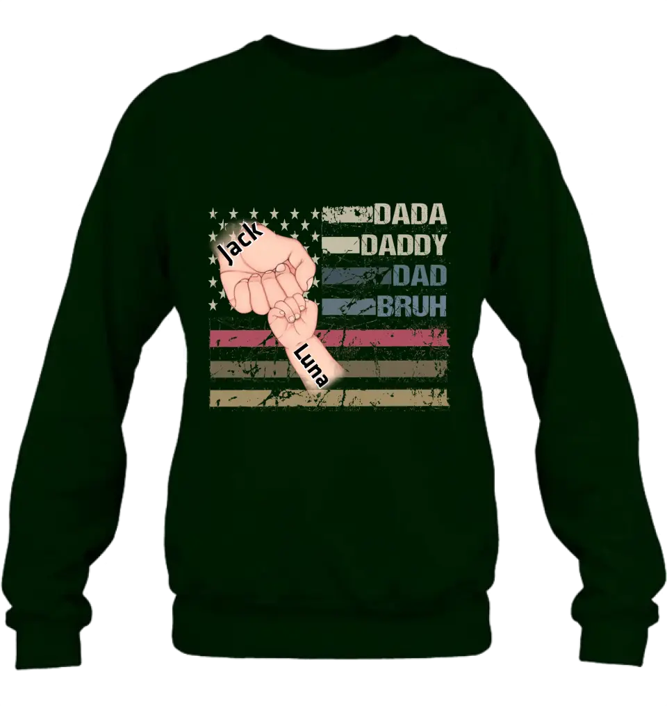 Personalized Bruh Dad Shirt/Hoodie - Father's Day Gift Idea for Dad - Up to 6 Kids - Dada Daddy Dad Bruh